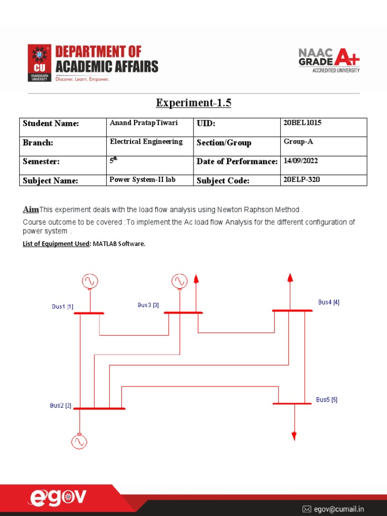 Load Flow Analysis via Newton-Raphson | PDF | Electrical Engineering ...