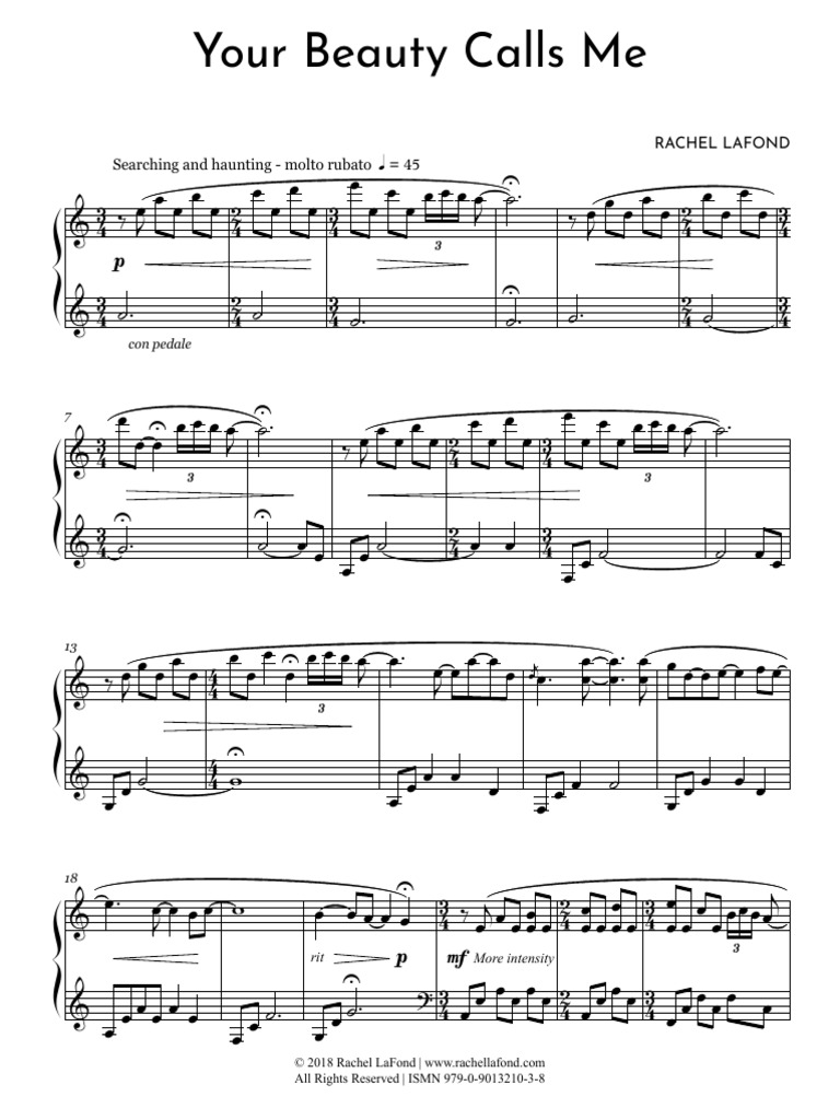 Your Beauty Calls Me Full Score | PDF