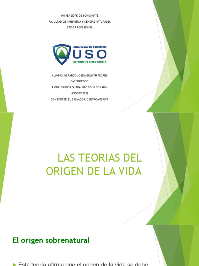 Las Teorias Del Origen de La Vida | PDF