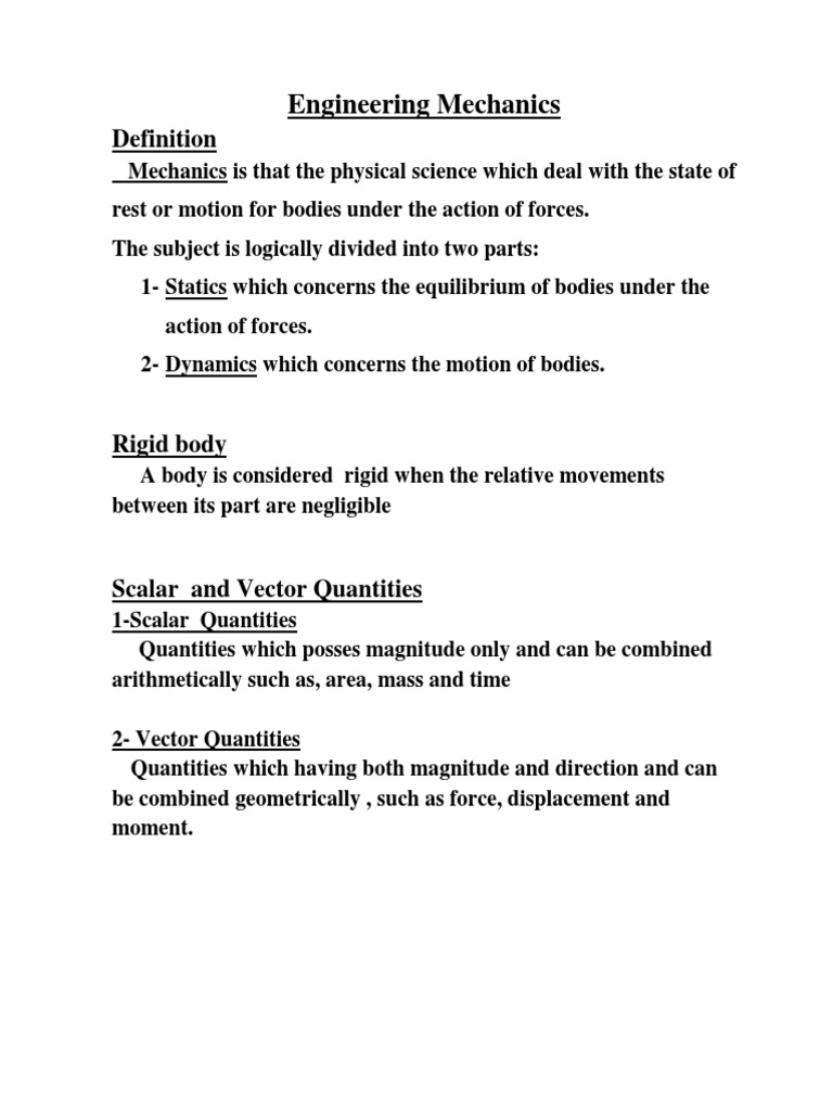 Understanding the fundamentals of engineering mechanics an