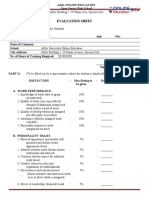 013 Evaluation Sheet