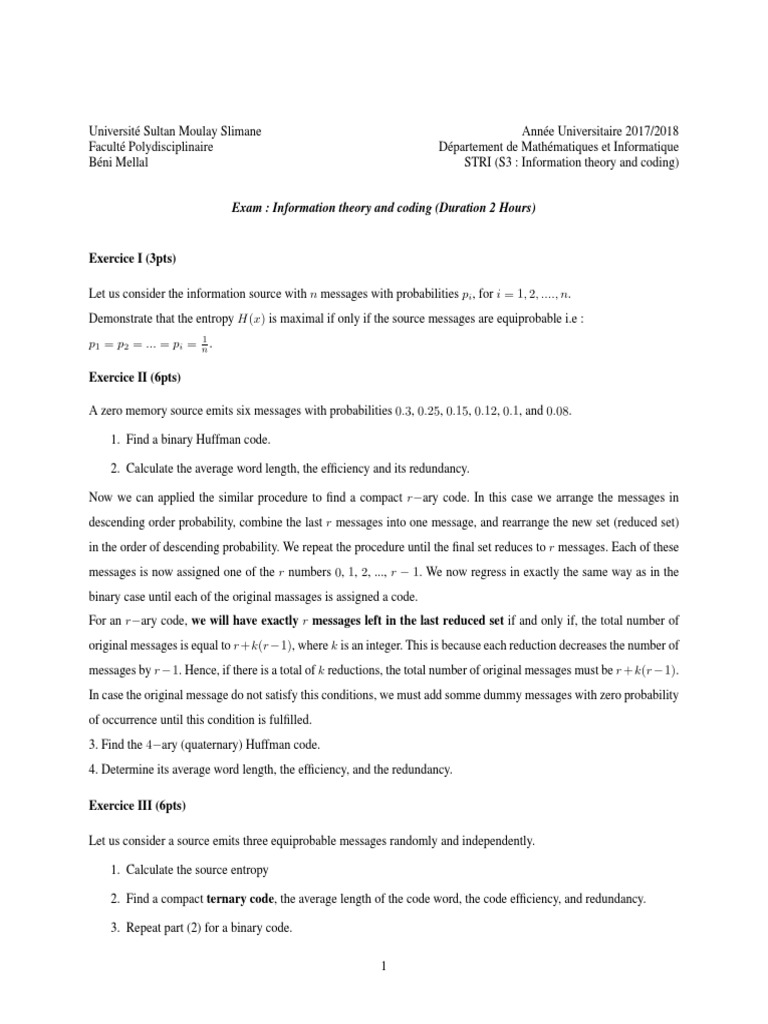 Exam 2018 pdf error detection and correction telecommunications