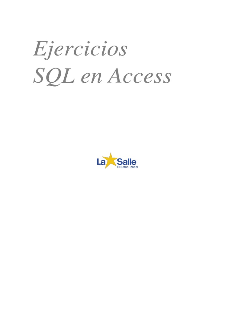 Ejercicios de SQL en Access para Baco SA | PDF | SQL | Gestión de la ...