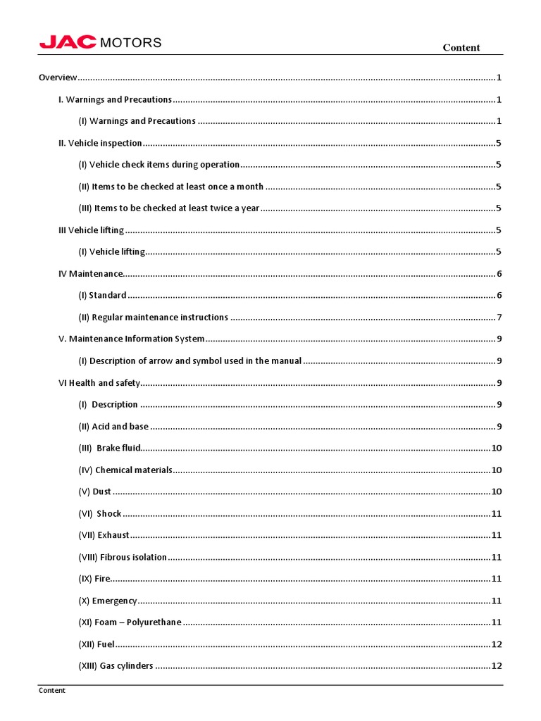 A Comprehensive Maintenance Manual Covering Vehicle Inspections