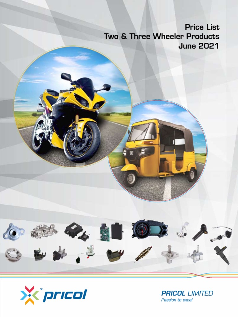 Two Wheeler & Three Wheeler Price List PDF Automotive Industry