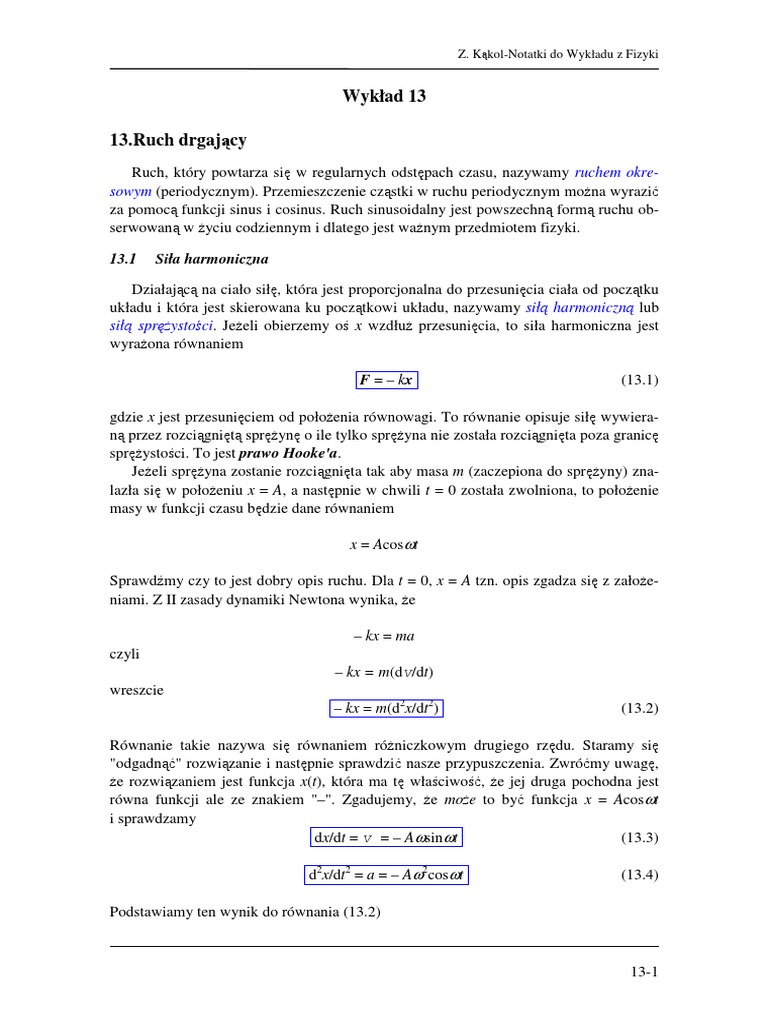 13 Ruch Drgający | PDF