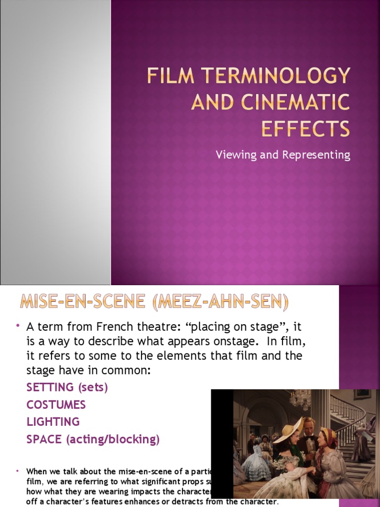 Film Terms Mise en Scene PPP PDF Camera