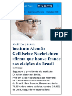 Instituto Alemão Afirma Que Houve Fraude Nas Eleições Do Brasil - 221110 - 105108