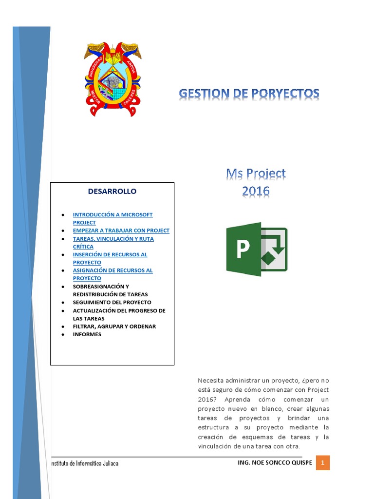 Guía de MS Project 2016 en PDF | PDF | Calendario | Planificación