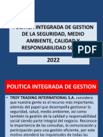 Politica Integrada de Gestion de La Seguridad, Medio Ambiente 2022