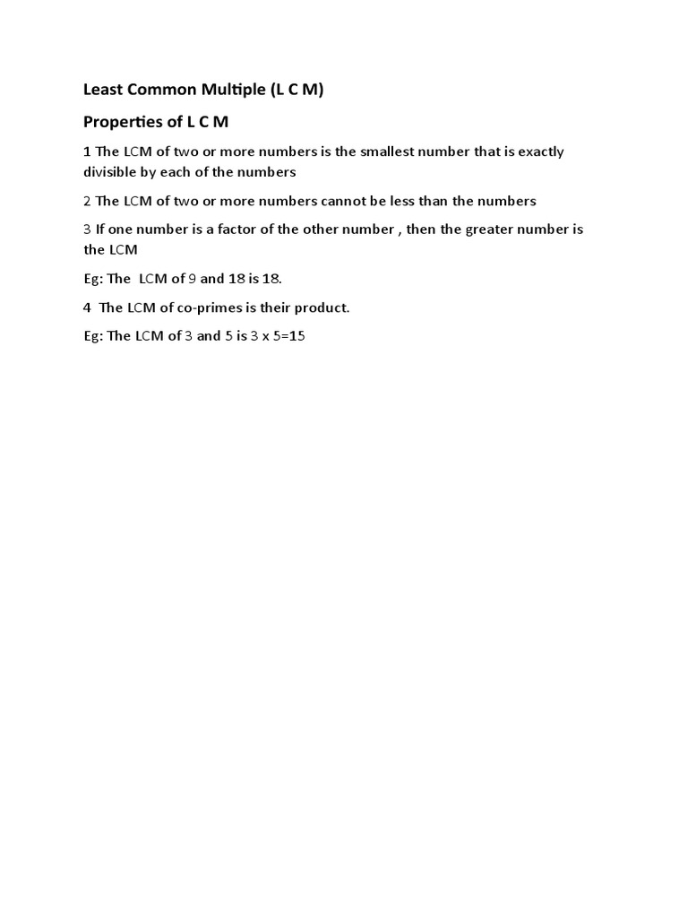 Least Common Multiple | PDF | Science & Mathematics