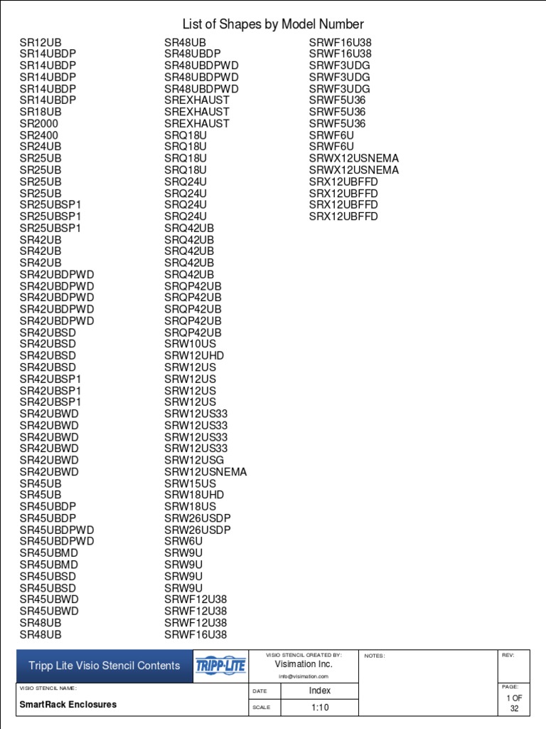 Tripp Lite Rack Enclosures Stencil For Visio PDF