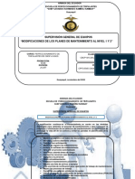 Modificaciones de Los Planes de Mantenimiento Al Nivel 1 y 2