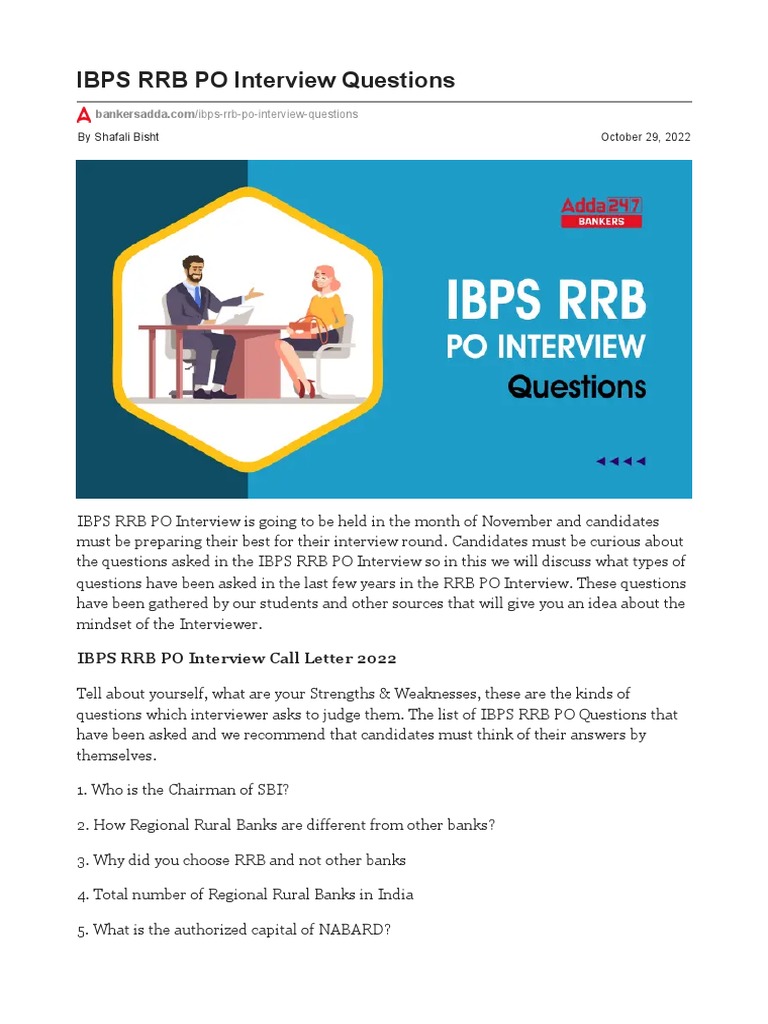 Ibps rrb po interview questions pdf money economies