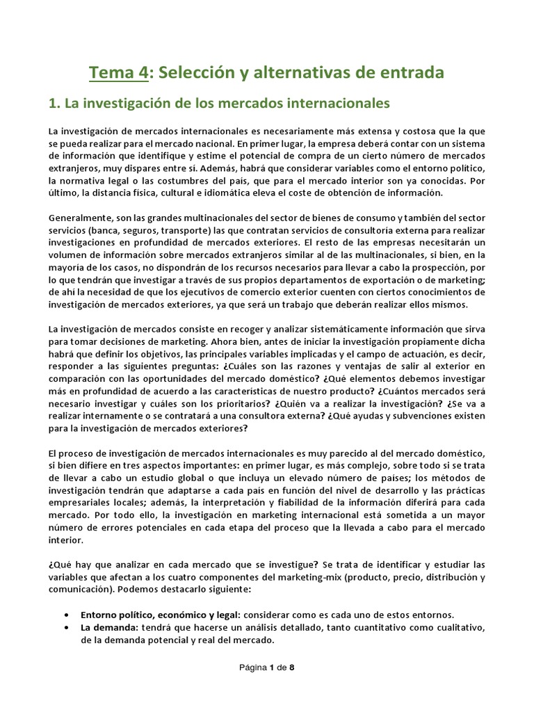 Tema 4 Pdf Exportaciones Mercado Economía