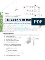 Ficha El León y El Ratón para Tercero de Primaria