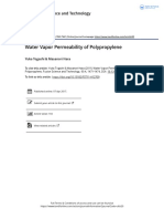 Water Vapor Permeability of Polypropylene