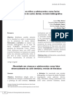 La Obesidad en Niños y Adolescentes Como Factor Desencadenante de Caries Dental, Revisión Bibliográfica