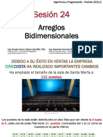 Sesión 24. Arreglos Bidimensionales - Clase