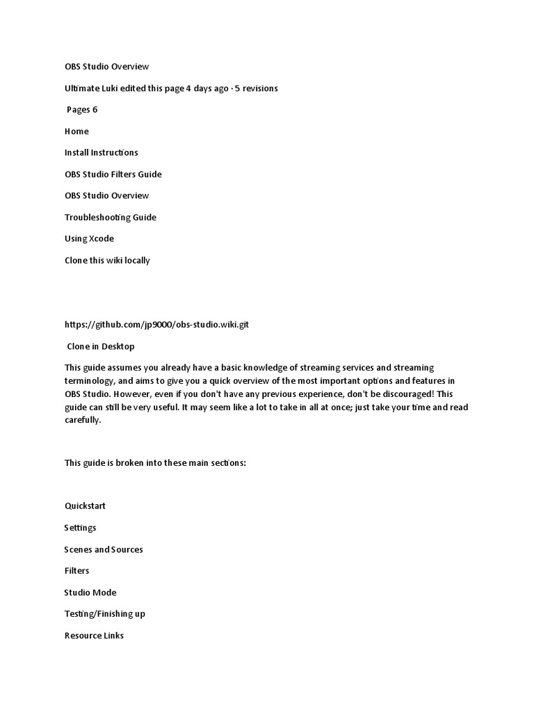 Obs Studio Pdf Graphics Processing Unit Streaming Media