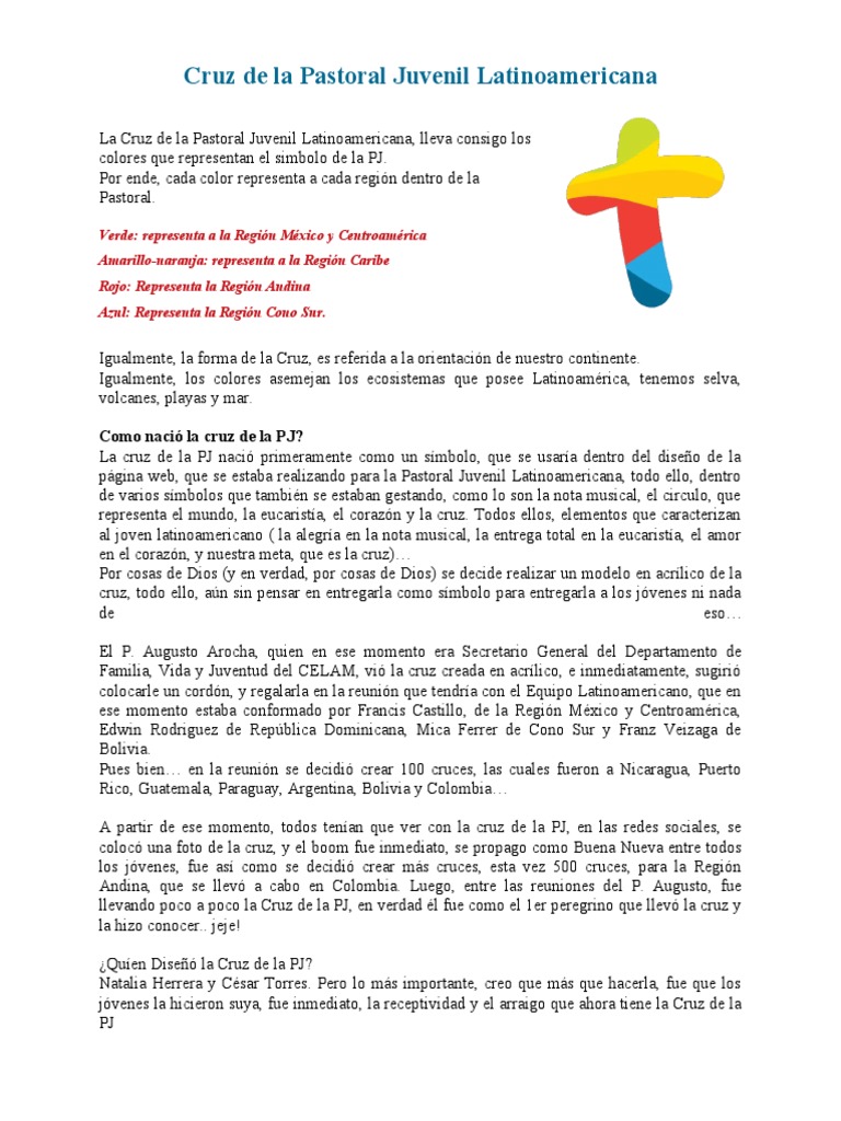 Cruz de La Pastoral Juvenil Latinoamericana Simbolos | PDF | Cristo ...