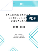 Balance Parcial Seguridad Ciudadana 2020-2022 Cali, Colombia 