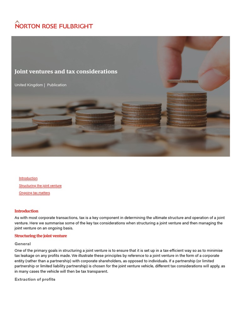 Joint Ventures and Tax Considerations Uganda Global Law Firm