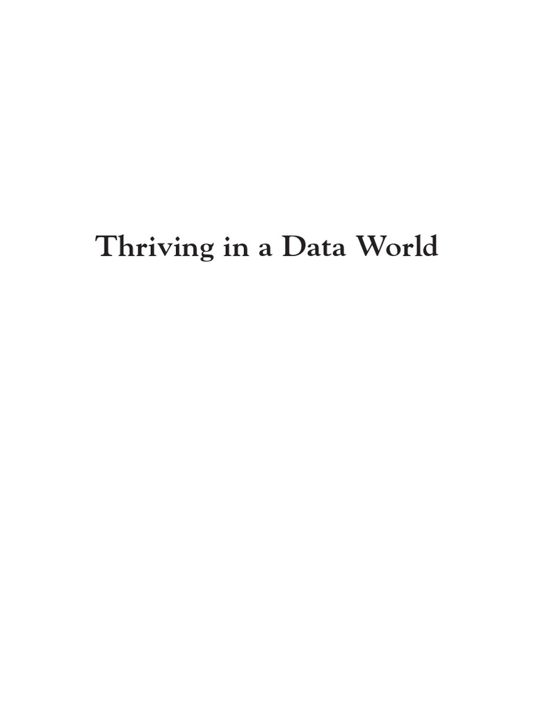 Thriving In A Data World A Guide For Leaders And Managers Pdf