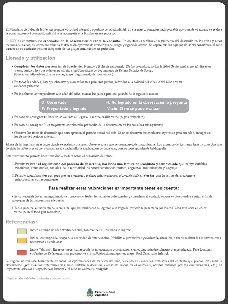Llenado y Uso del IODI en Salud Infantil | PDF | Ciencia cognitiva ...