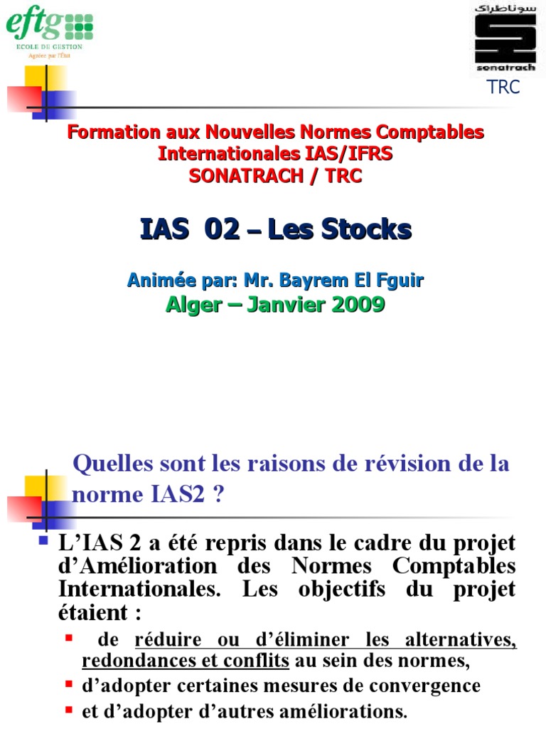 IAS 2 Stocks | PDF | Inventaire | Comptabilité