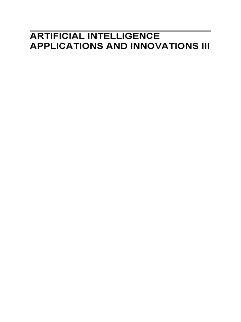 Artificial Intelligence Applications and Innovations III 2009 | PDF ...