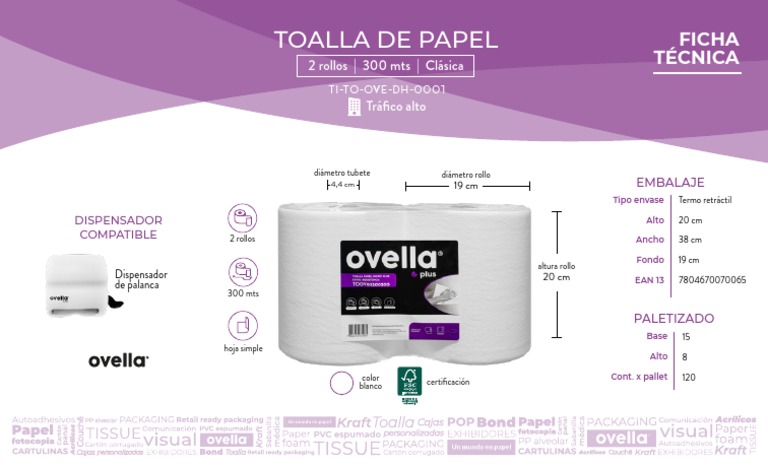 Fichas Ovella Toalla 2 300 Clásica | PDF