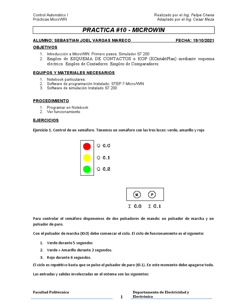 Control Semáforo con MicroWIN S7-200 | PDF | Semáforo | Electrónica