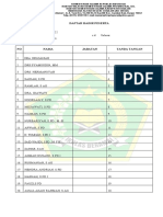 Daftar Hadir Peserta Acara Rapat Dinas