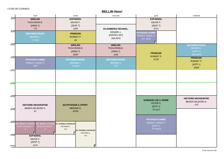 Emploi Du Temps Annuel de | PDF