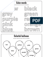 Color Words Worksheets