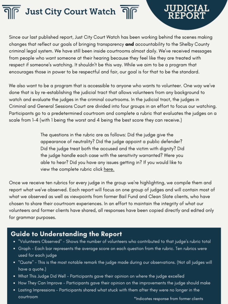 Finalized Court Watch Report PDF Courtroom Judge