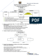 Examen supletorio de Lengua y Literatura para octavo grado en la Unidad Educativa Fiscocomisional Cacha