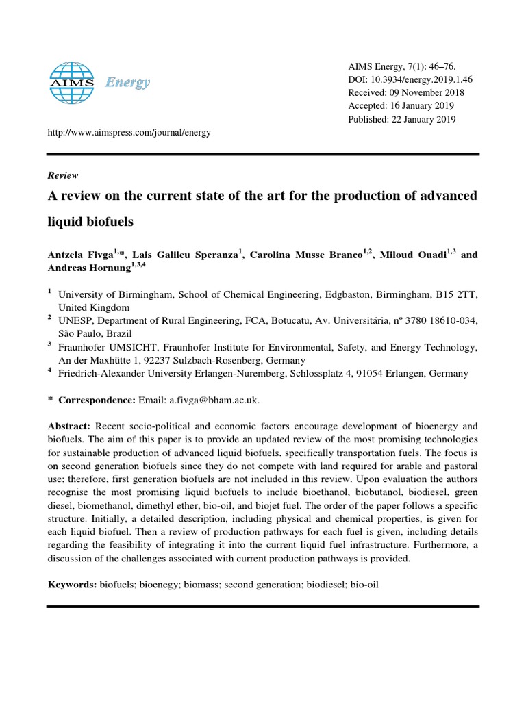 A Review On The Current State of The Art For The Production of Advanced ...