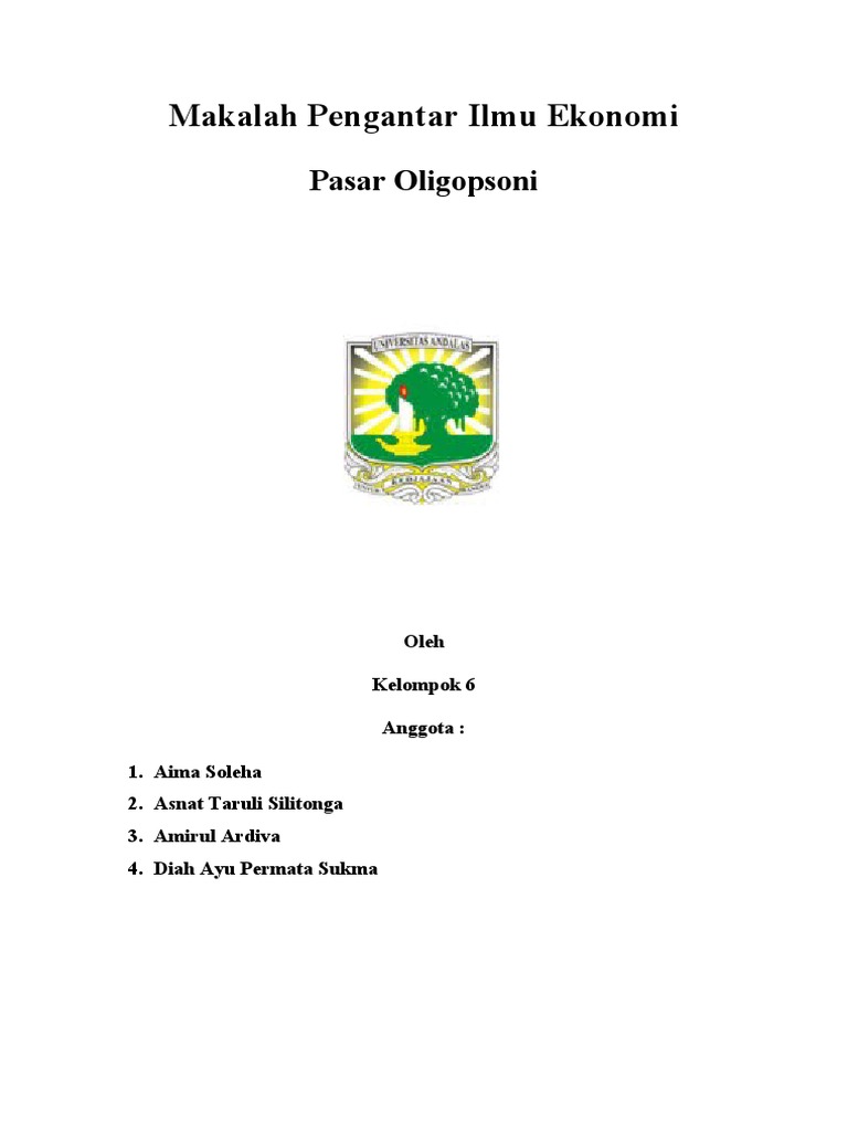 Makalah klmpk 6 pasar oligopsoni pdf