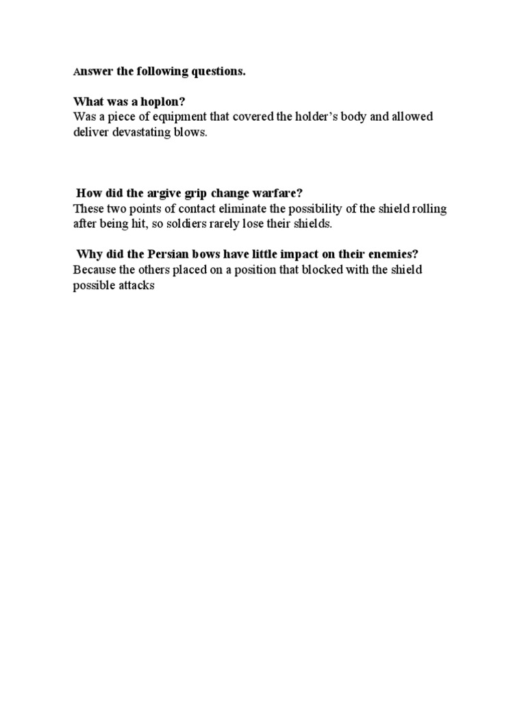 Answer The Following Questions | PDF