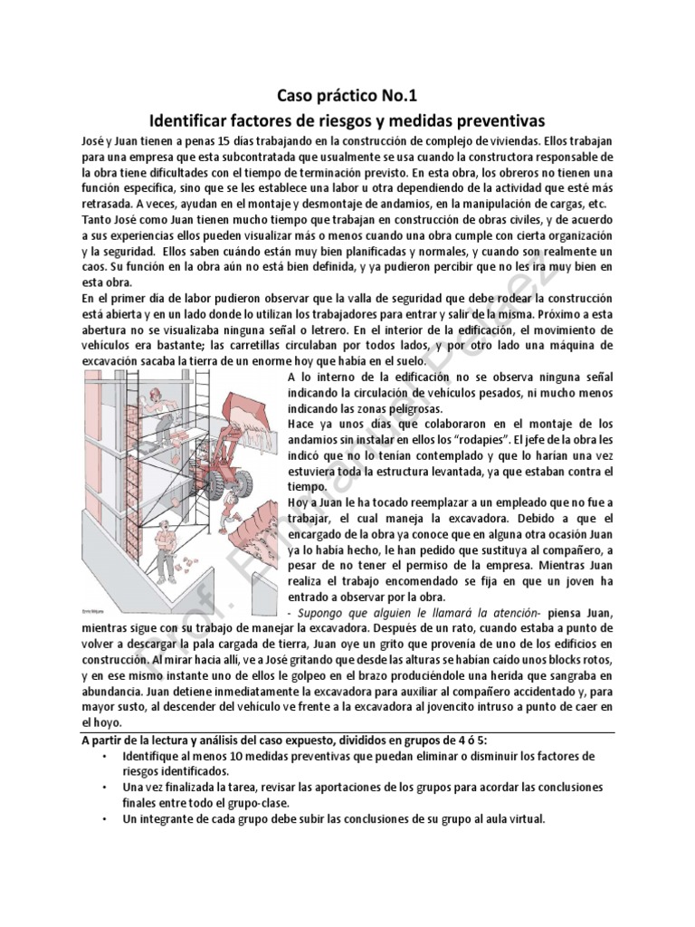 Caso Práctico No 1 Identificar Riesgos Pdf Andamio
