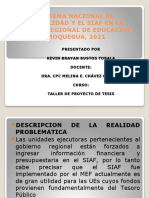 El Sistema Nacional de Contabilidad y El Siaf - Proyecto de Tesis