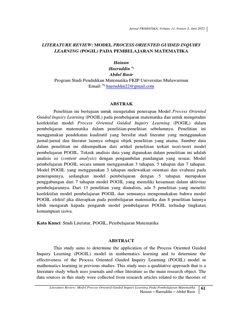 Literature Review Model Process Oriented 24ca9471 | PDF | Karier ...