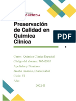 Preservación de Calidad en Quimica Clinica INFORME 1