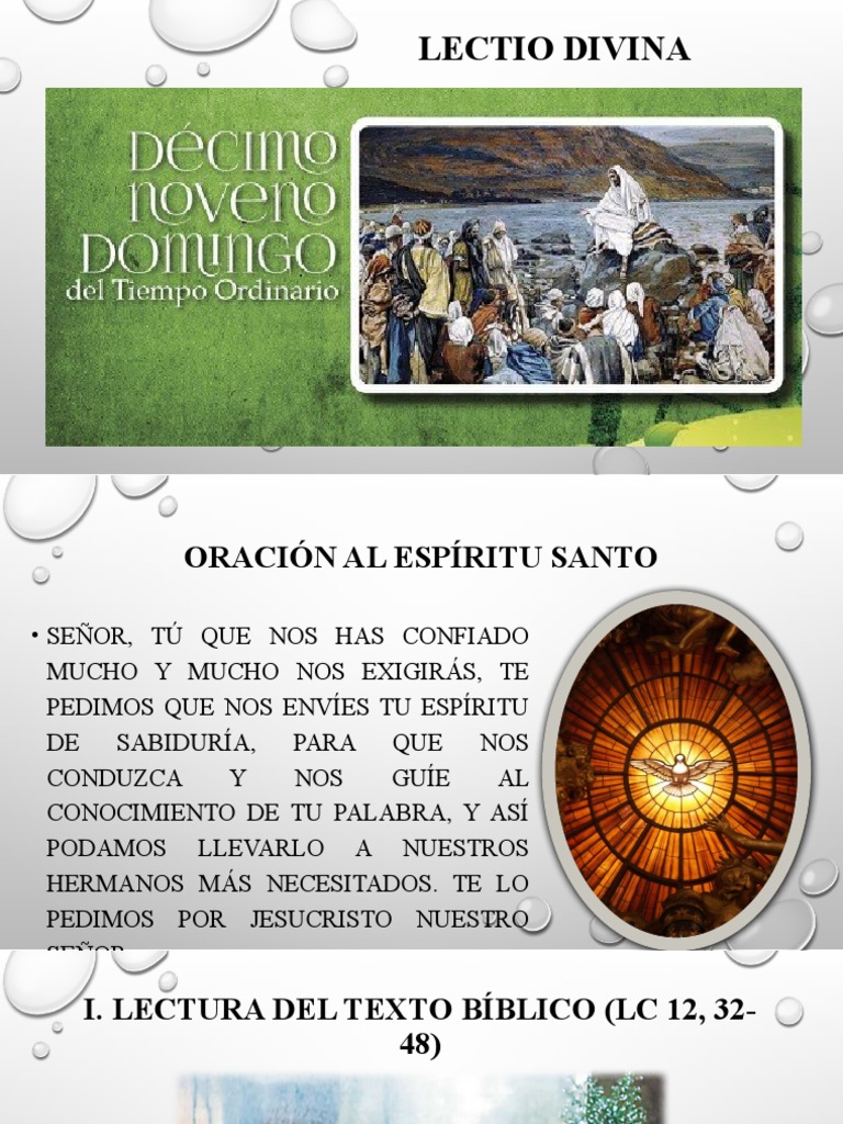 LECTIO DIVINA XIX domingo del tiempo ordinario | PDF | Jesús | Lectio ...