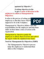 Sense of Direction To The Employees Is Called As Management by Objectives