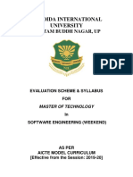 Noida International University M.Tech Software Engineering Evaluation Scheme & Syllabus