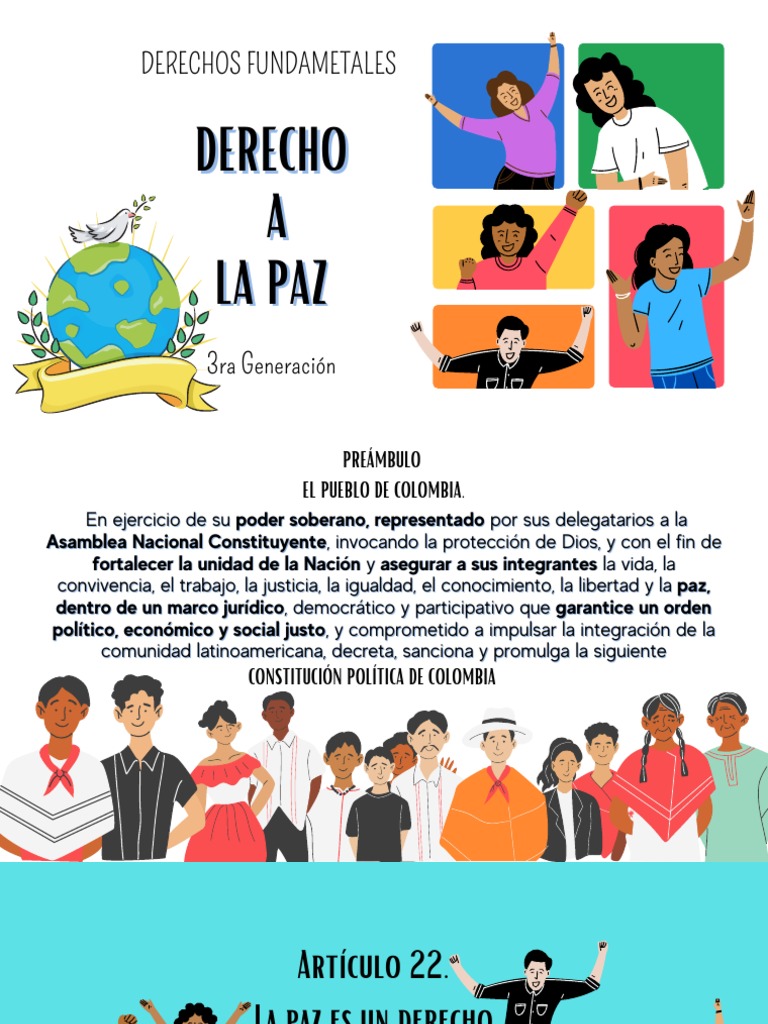 Derecho a la Paz en Colombia | PDF | Derechos humanos | Ley humanitaria