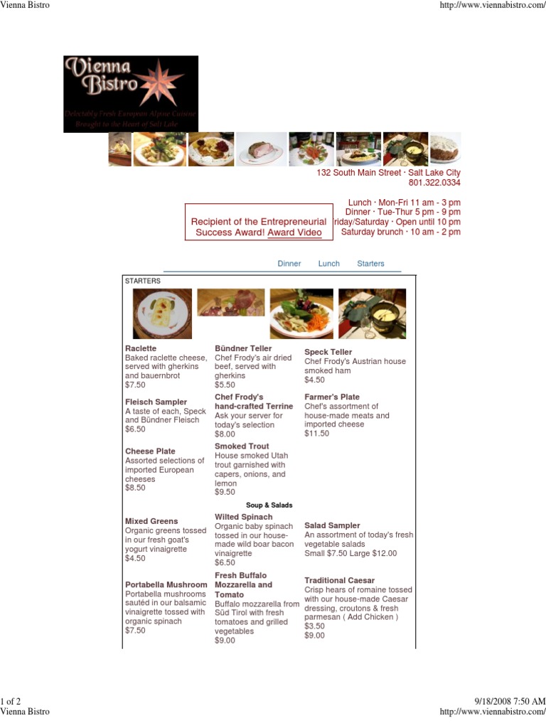 Starters Menu | PDF | Salad | Food And Drink